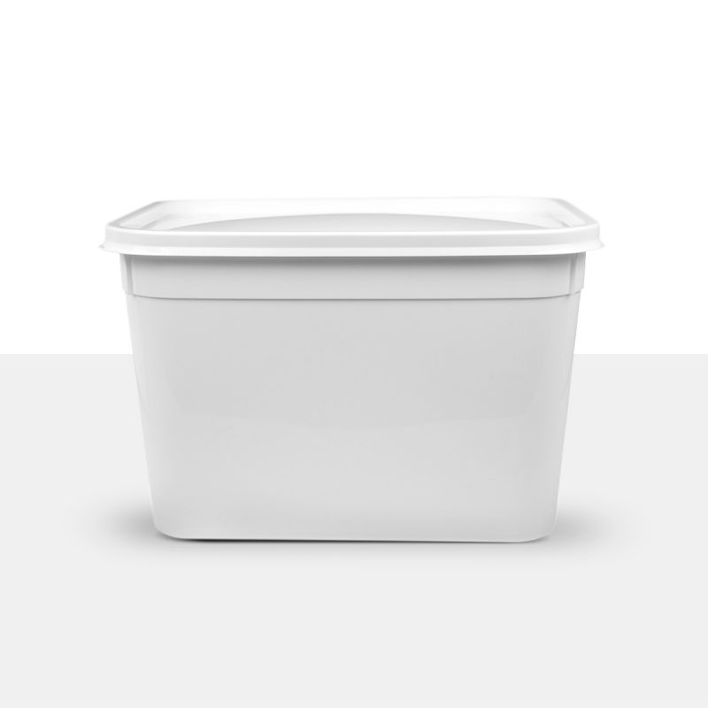 4 litre White Ice Cream Container & Lid
