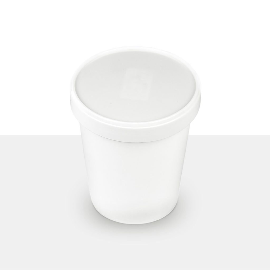 500ml ice cream white paper cup with white plastic lid (800 units) P500