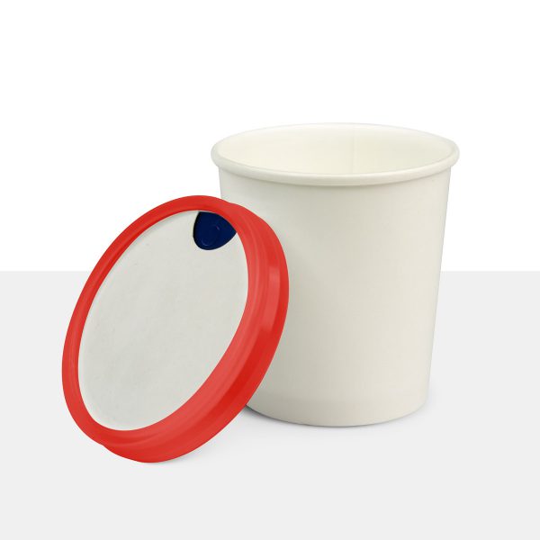 125ml ice cream pot with red lid